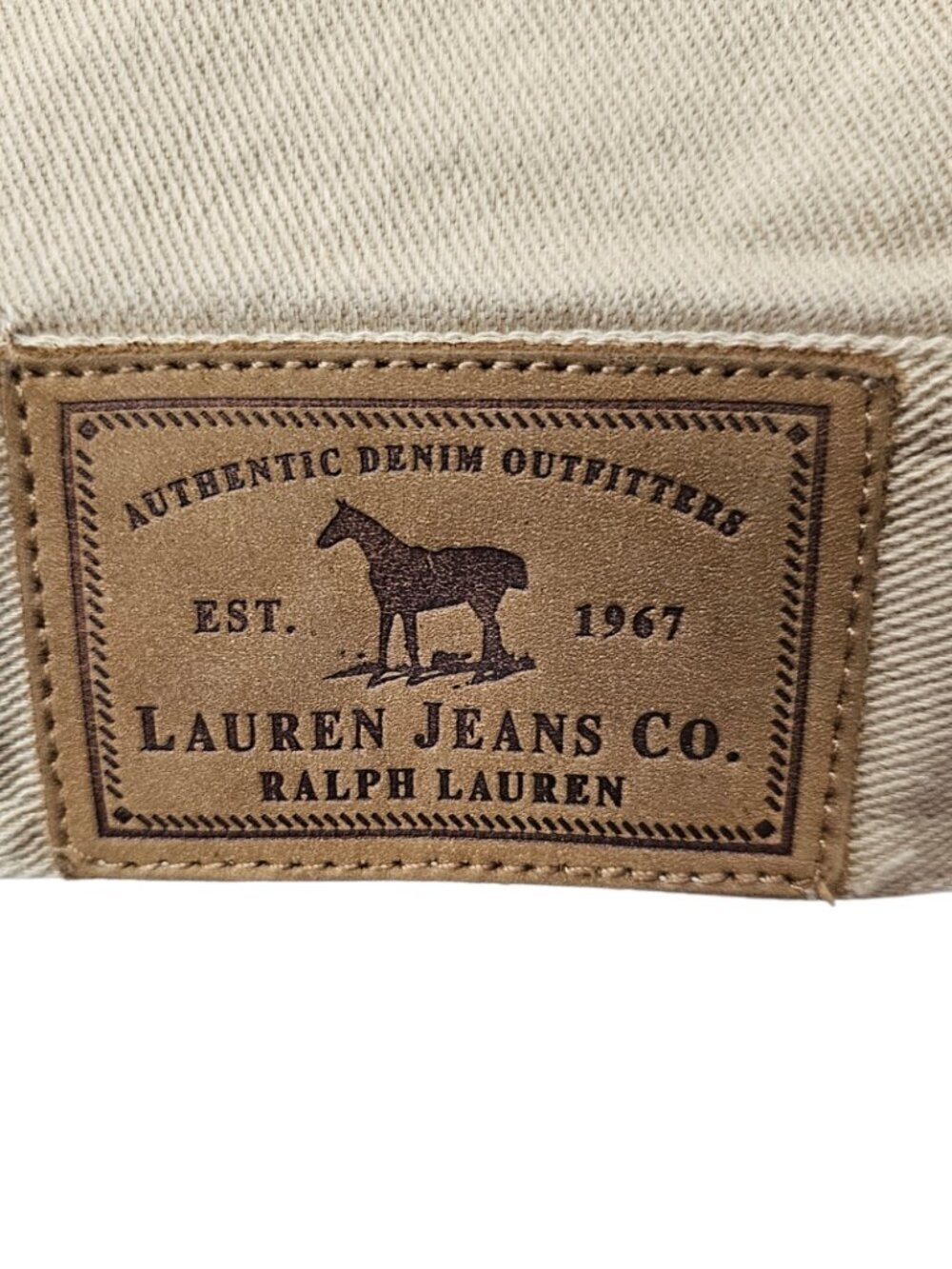 Lauren Jeans Co Ralph Lauren Denim Cotton Boho Corduroy Collar Tan Jacket M Y2K - Picture 7 of 11